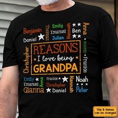 Personalized Gift For Grandpa Reasons I Love Being Word Art Shirt - Hoodie - Sweatshirt