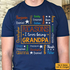 Personalized Gift For Grandpa Reasons I Love Being Word Art Shirt - Hoodie - Sweatshirt