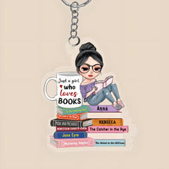 Just A Girl Who Loves Book Personalized Keychain Gift For Book Lover