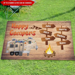 RVs Happy Campers - Personalized Doormat, Doormat Gift For Camping