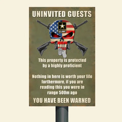 Veteran Metal Sign - Custom Military Unit - This Property Is Protected By A Highly Proficient