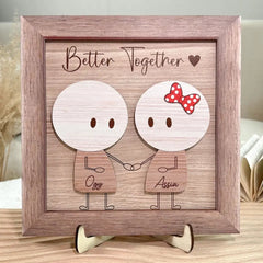 Better Together - Personalized Wooden Plaque