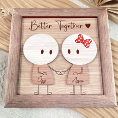 Better Together - Personalized Wooden Plaque