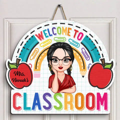 Personalized Door Sign - Gift For Teacher - Welcome To My Classroom