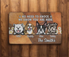 No Need to Knock, We Know You Are Here - Dog Personalized Gifts Custom Doormat for Dog