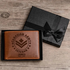 Personalized Canadian Armed Forces Leather Wallet(RFID BLOCKING)