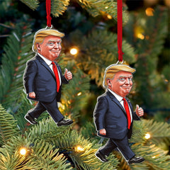 Christmas Trump Acrylic Ornament, Perfect for Car & Christmas Tree Decor C1617 - GOP