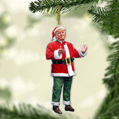 Trump Red Santa, Christmas Trump Acrylic Ornament | Perfect for Car & Christmas Tree Decor C1619 - GOP