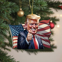 Make America Great Again" Trump Acrylic Ornament - Perfect for Car & Christmas Tree Decor, Collectible Hanging Holiday Accessory, Ideal Gift 681576