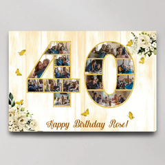 Happy Birthday 50 60 65 70 80 100 - Personalized Posters Wall Art Home Decor