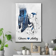 Police And Nurse Couple Always By Your Side Thin Blue Line Personalized Posters Print