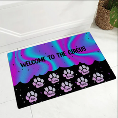 No Need To Knock We Know You Are Here - Personalized Doormat Custom Background and Number of Dog 2 Sizes Best Gift For Family Dog Lovers