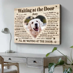 Waiting At The Door Dog Poem Posters, Custom Pet Loss Memorial Gifts, Dog Sympathy Gifts