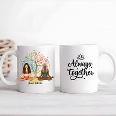 Yoga With Besties Always Together - Personalized Mug For Friends, For Her, Yoga