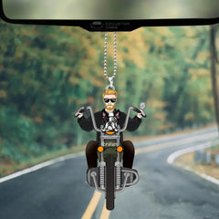 Motorcycle Lovers, Gift For Dog Lovers, Personalized Car Ornament For Him